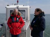 François Deluga, président du conseil de gestion, et Melina Roth, directrice du Parc naturel marin
